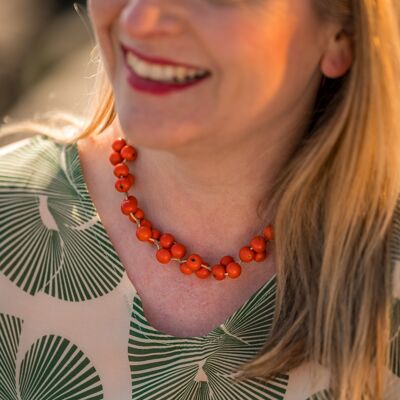 Acai Berry Short Necklace - Orange