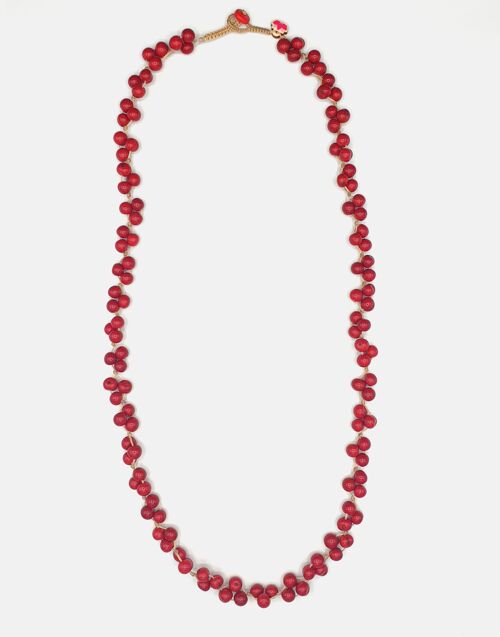 Acai Berry Long Necklace - Red