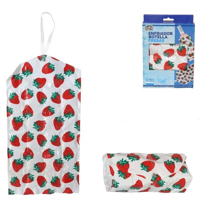 Strawberry Print Bottle Cooler Sleeve - Foldable
