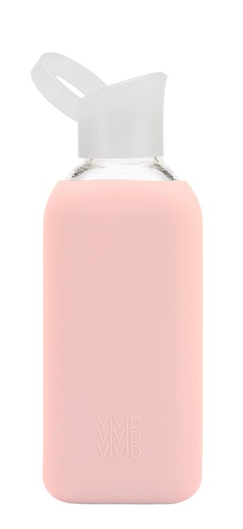 beVIVID gourde verre - bouteille verre 850ml sel rose