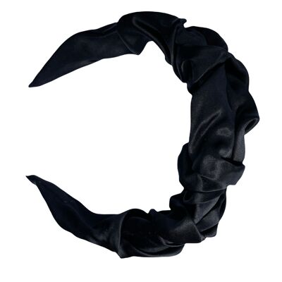 beVIVID bandeau soie noir - Silk Hair Halo Stretch Black