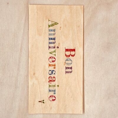 Colorful Happy Birthday wooden card