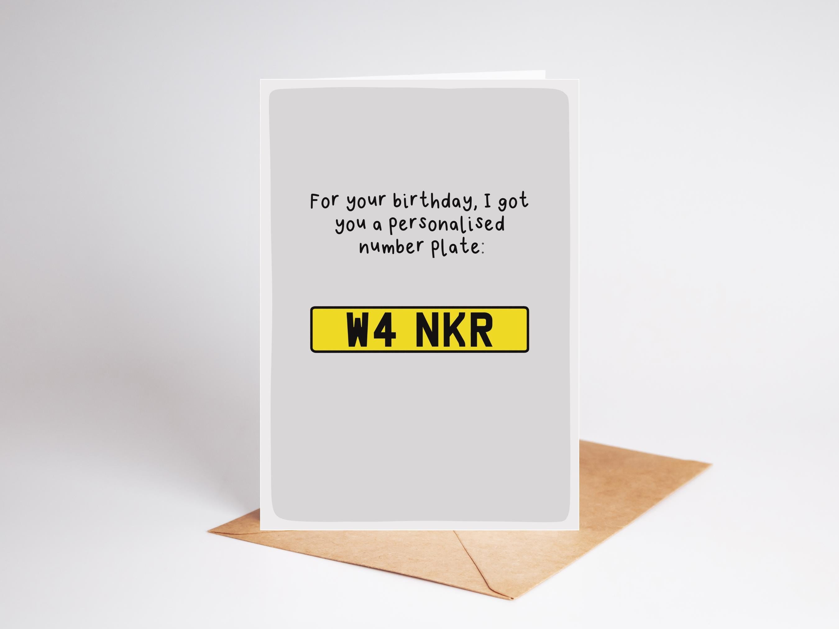 Number Plate Birthday Card | Wanker