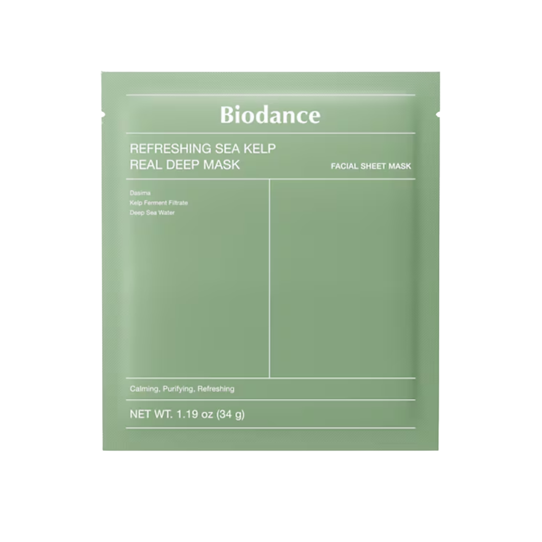 BIODANCE Refreshing Sea Kelp Real Deep Mask (pack of 4), Deep Real Mask with refreshing sea kelp (1 pc)
