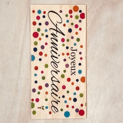 Colorful Happy Birthday wooden card