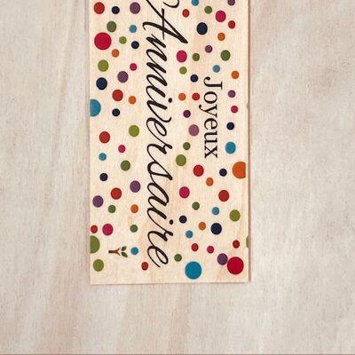 Colorful Happy Birthday wooden card