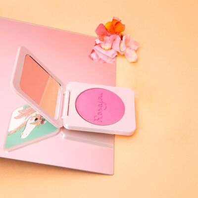 Pink children's blush + VEGAN case