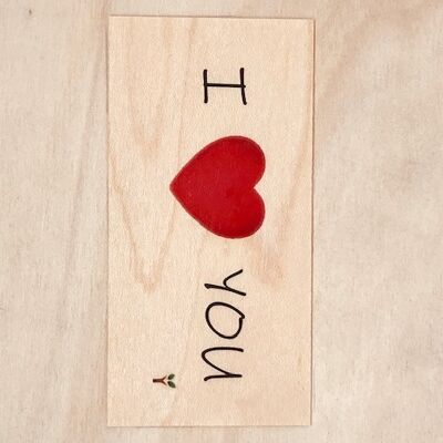 I love You wooden card