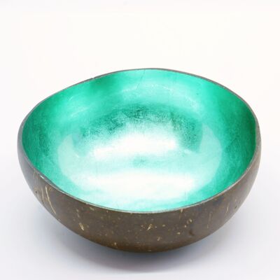 Lacquered coconut bowl "Lagoon green"
