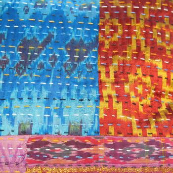 Housse de coussin en patchwork de soie Patola fait à la main en patchs assortis 2