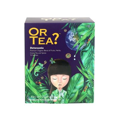 Detoxania-té verde orgánico con hierbas y frutas- Caja de 10 sobres
