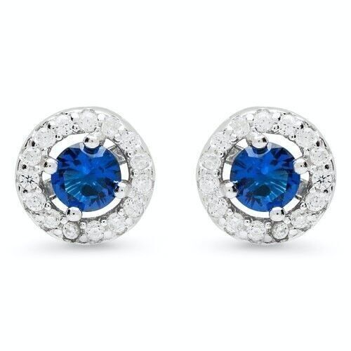 Boucles d'oreilles Tygsa Argent et Zircon Saphir