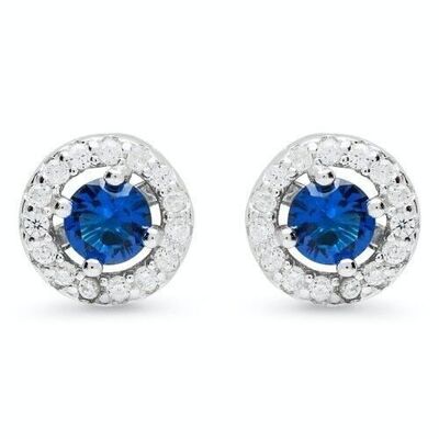 Tygsa Silver and Zirconia Sapphire Earrings