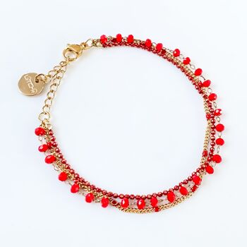 Bracelet triple rouge 1