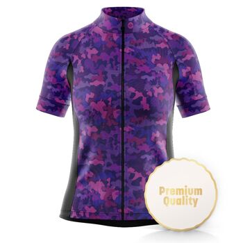 Maillot Camo SS Femme Violet 0 2