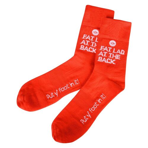 Put Y' Foot In It Red Cycling Socks  L