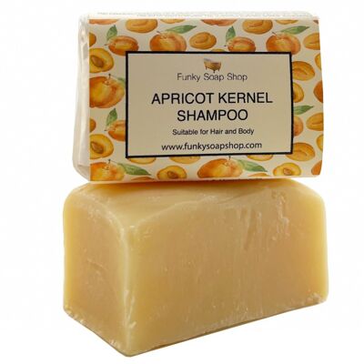 Barre de shampoing solide à noyau d'abricot, naturel et fait à la main, env. 30g/65g