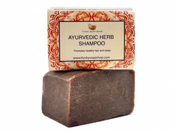 Barre de shampoing solide aux herbes ayurvédiques, naturelle et faite à la main, environ 30 g/65 g 1