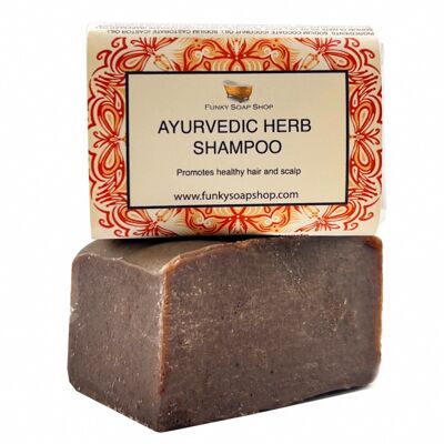 Festes Ayurveda-Kräuter-Shampoo, natürlich und handgefertigt, ca. 30 g/65 g