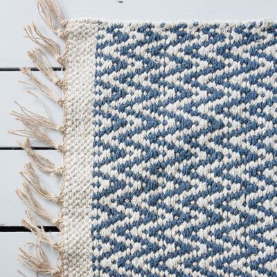 Tilda Denim Blue Chevron Rug