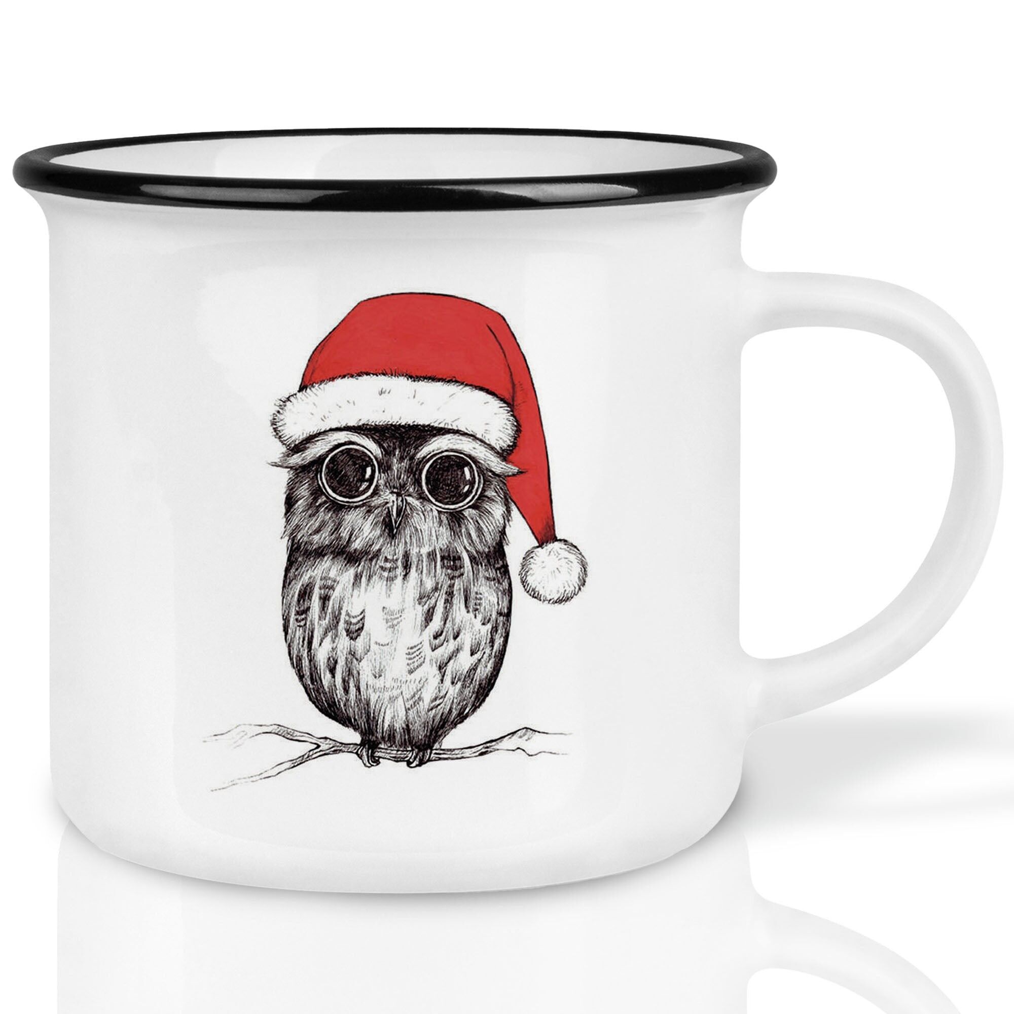 Keramiktasse – Weihnachtseule