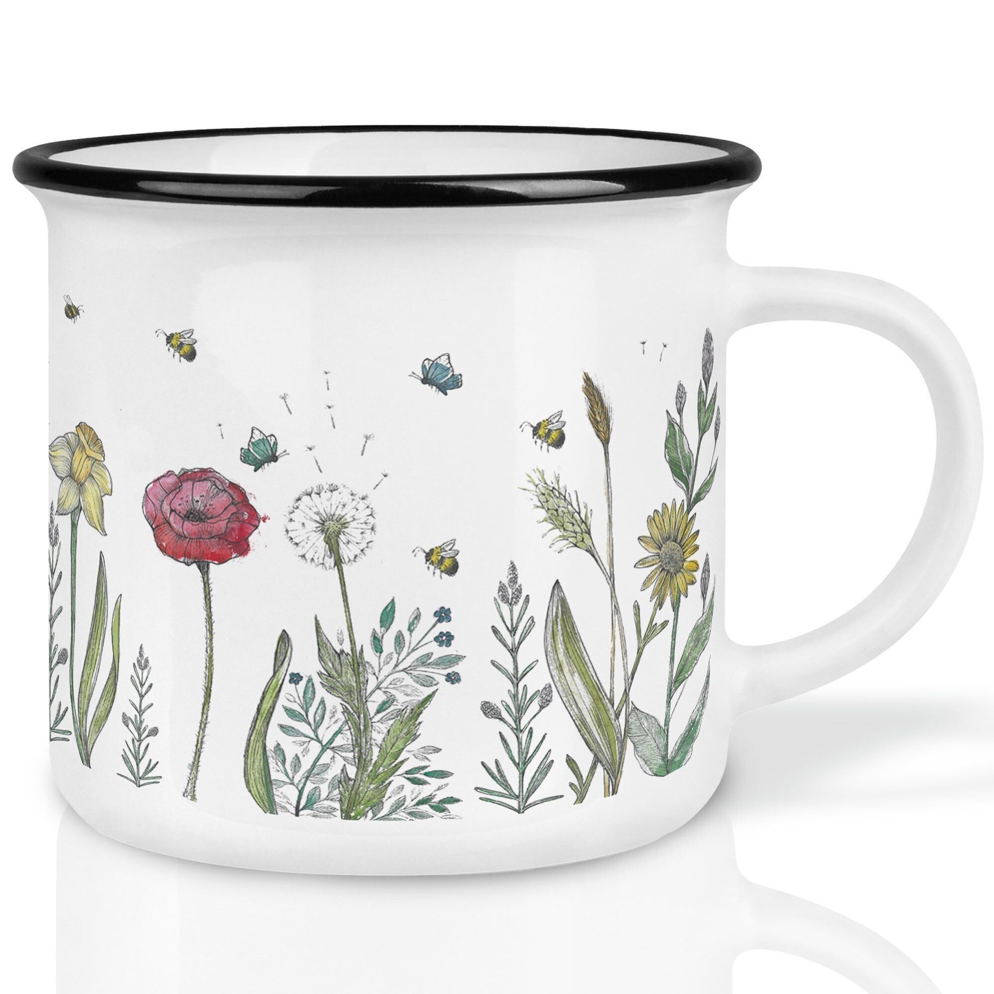 Keramiktasse – Blumenwiese