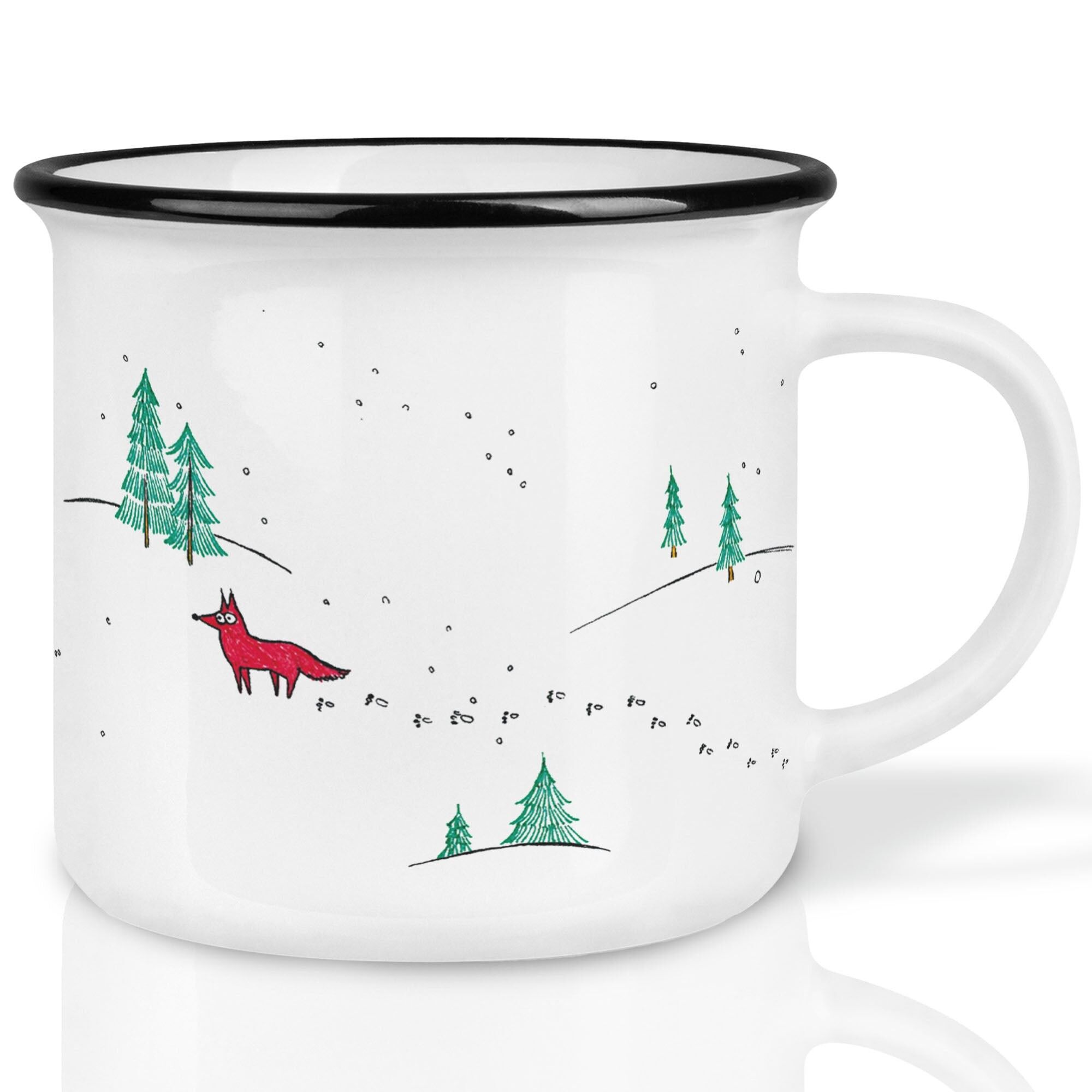 Keramiktasse – Winterfüchse