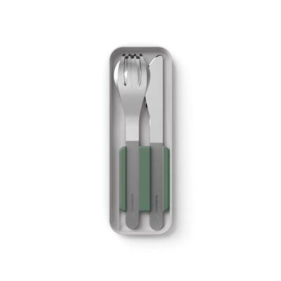 MB Slim Box - Natural Green - Set of 3 Trio knife cutlery
