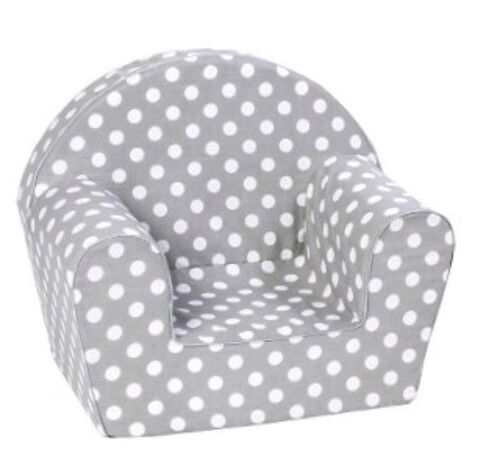 Fauteuil club - Gris pois blancs