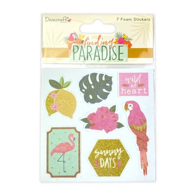 Dovecraft Finding Paradise Foam Glitter Stickers