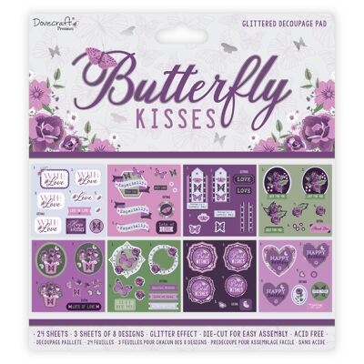 Dovecraft Premium Butterfly Kisses FSC 8x8 Decoupage Pad