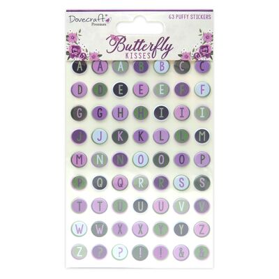 Dovecraft Premium Butterfly Kisses Puffy Alphabet Stickers