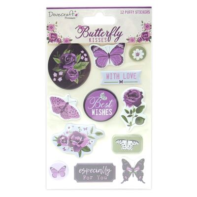 Dovecraft Premium Butterfly Kisses Puffy Stickers