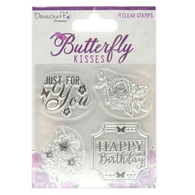 Dovecraft Premium Butterfly Kisses Clear Stamp