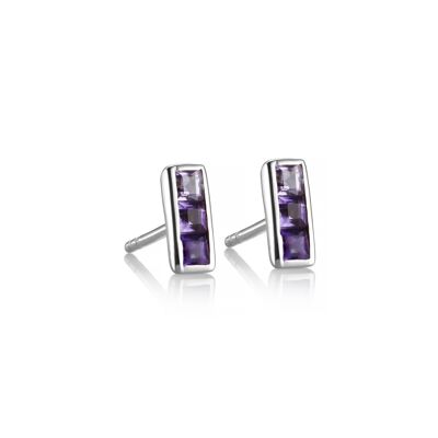 Ombre Amethyst Ohrstecker aus Sterlingsilber