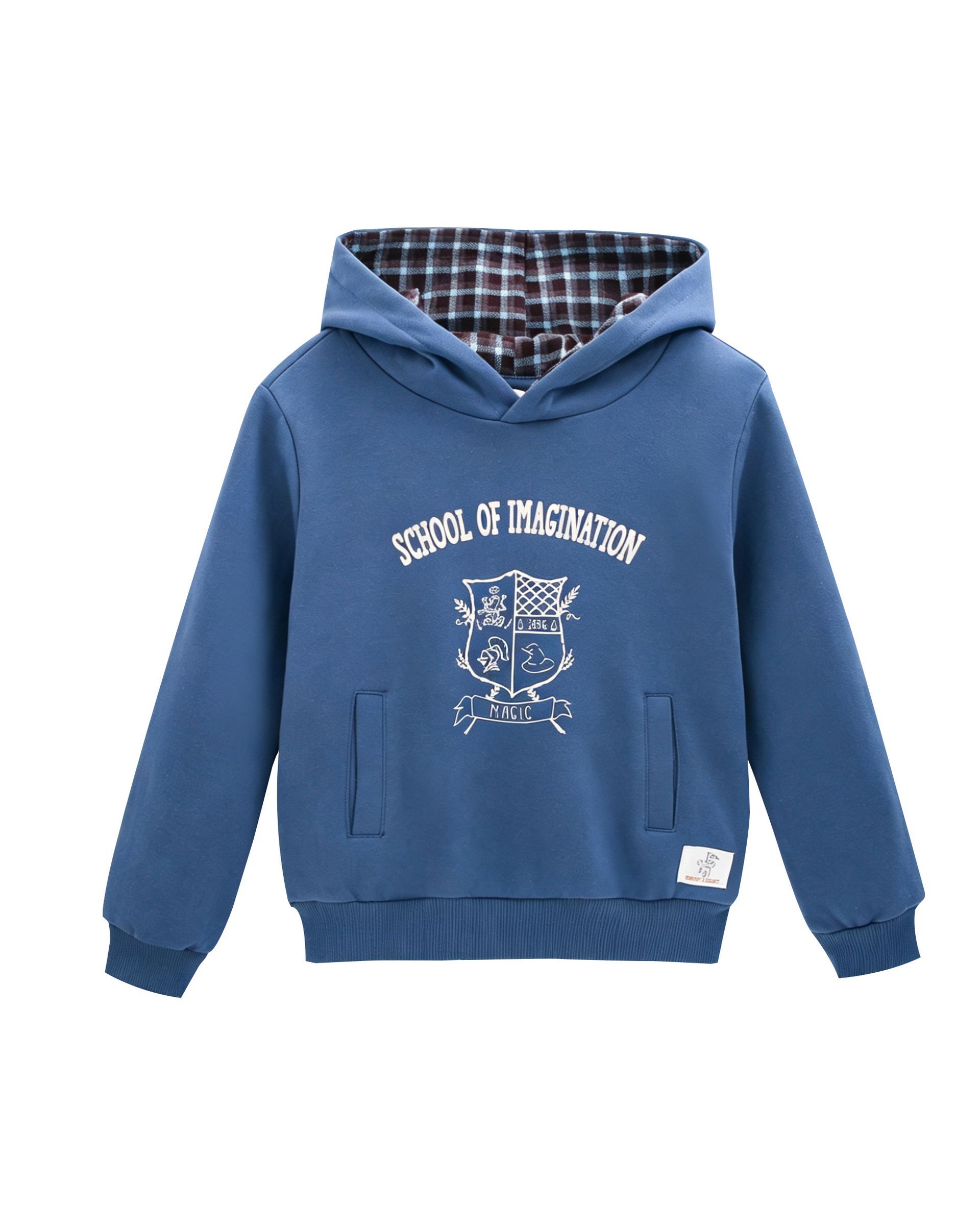 Sudadera capucha perchada, texto delante,3-9Y,JBI66238