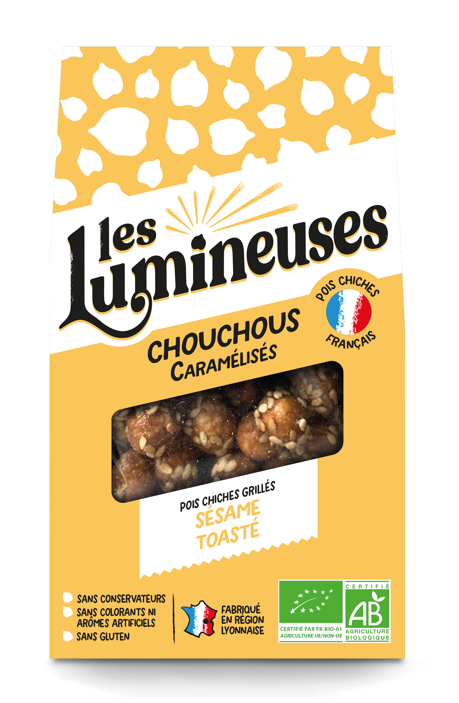 Chouchous - Organic - Praline Chickpeas with Toasted Sesame 90g - Gluten Free