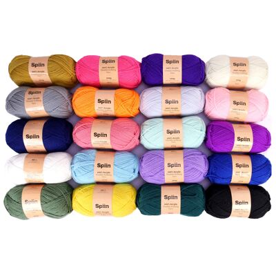 Spiin High Quality Double Knit Yarn Set - 20 x 100g