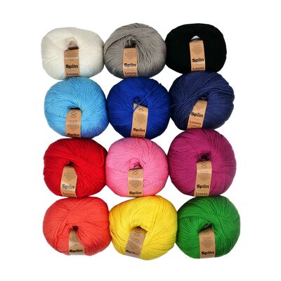 Spiin Luxury Cotton Yarn - x12 50g Skeins