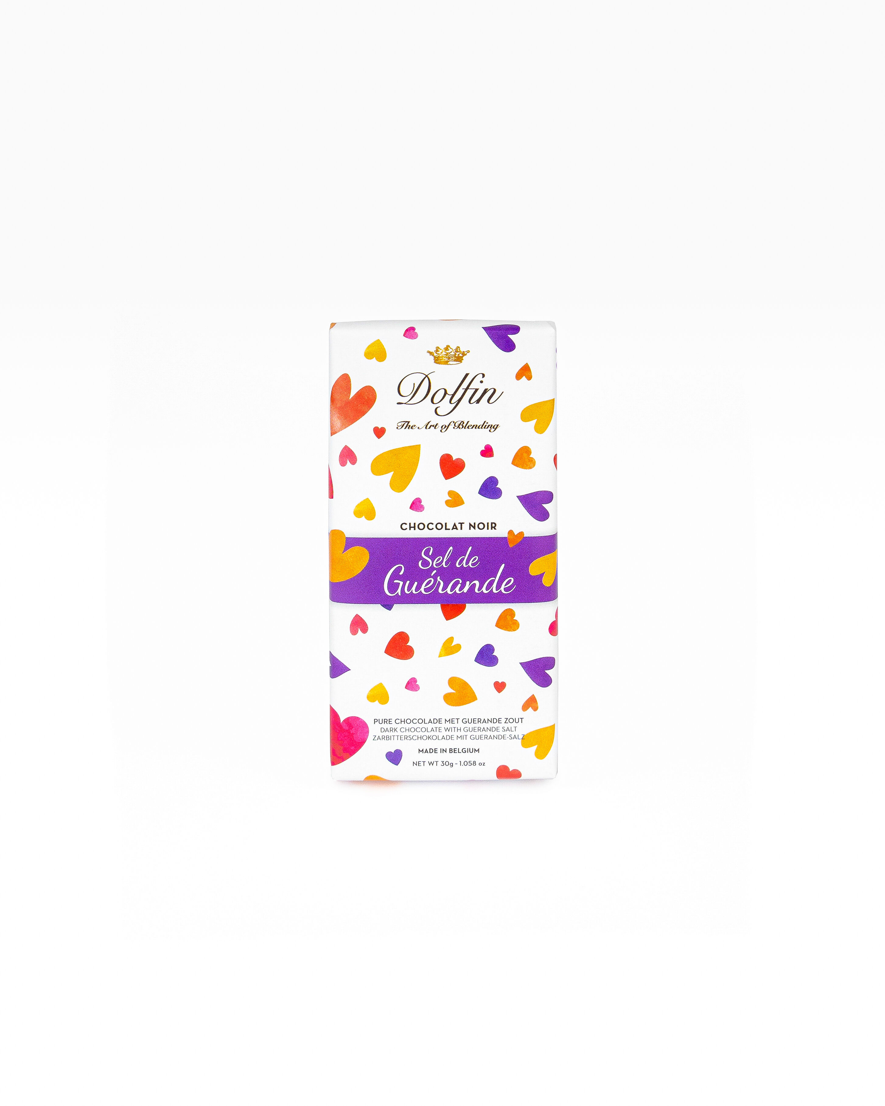 Tablette de Chocolat Noir & sel de Guérande – 30 g - "Love"