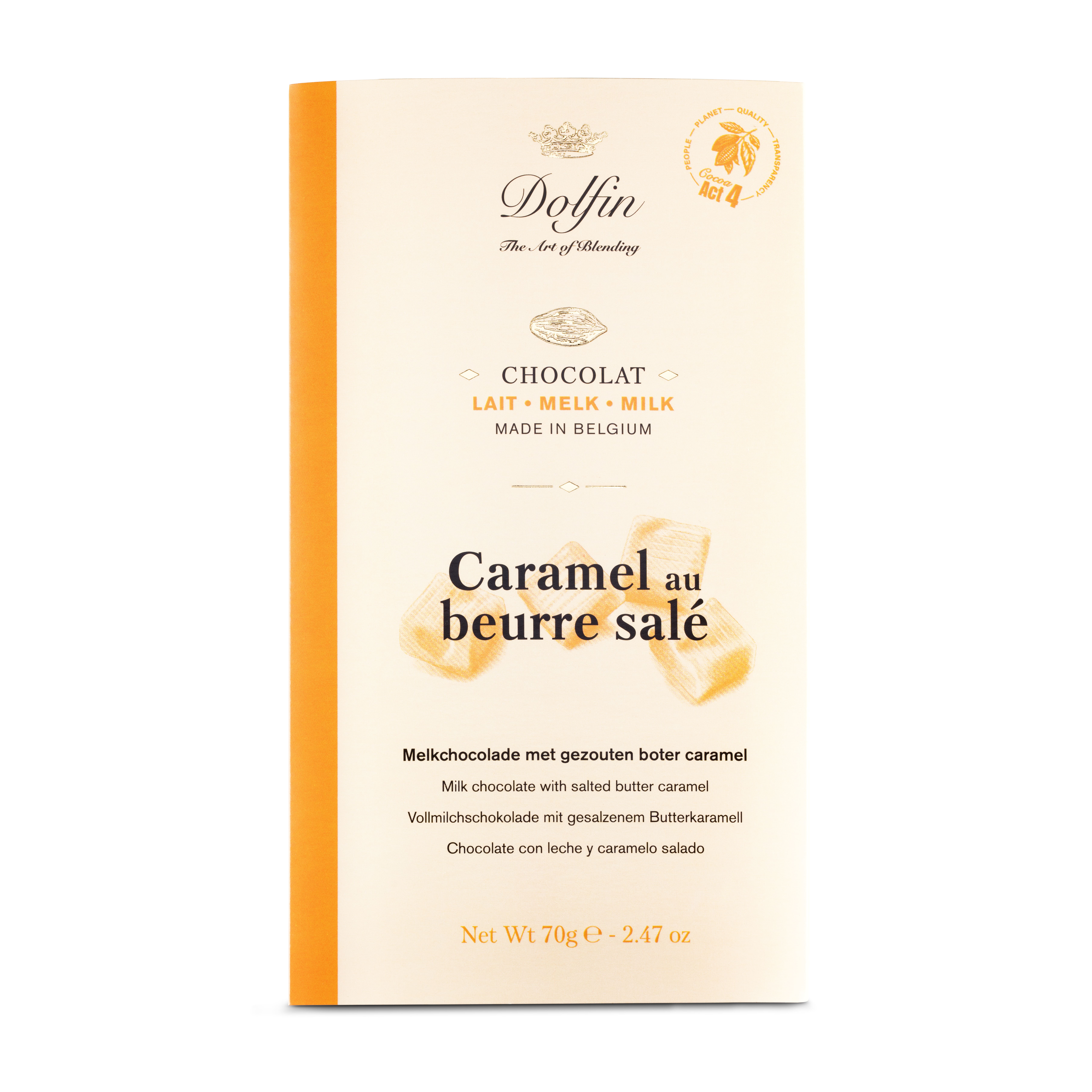 Tablette de Chocolat au Lait & caramel au beurre salé – 70 g
