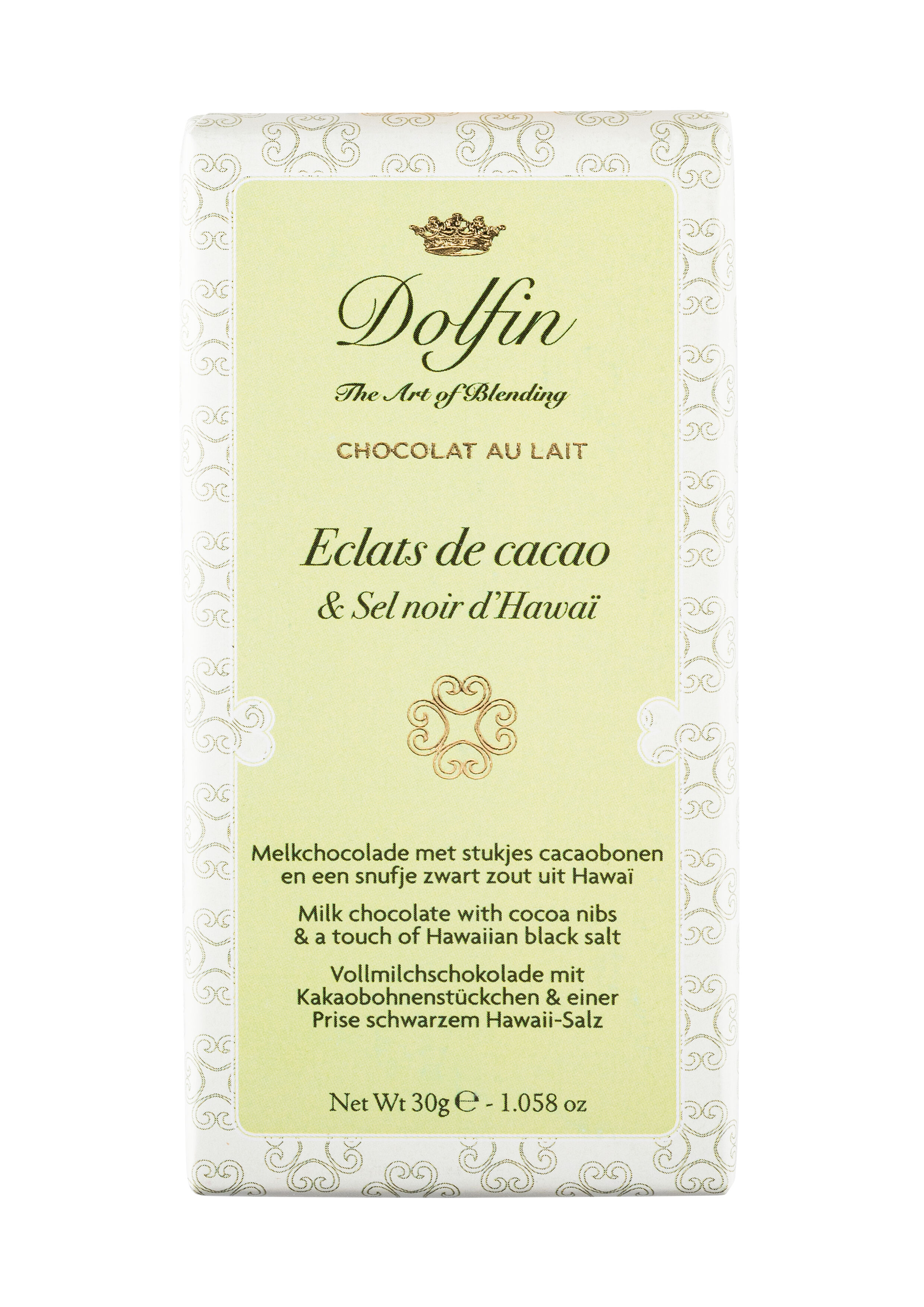 Tablette de Chocolat au Lait éclats de cacao & sel noir d'Hawaï – 30 g - Sucré-Salé
