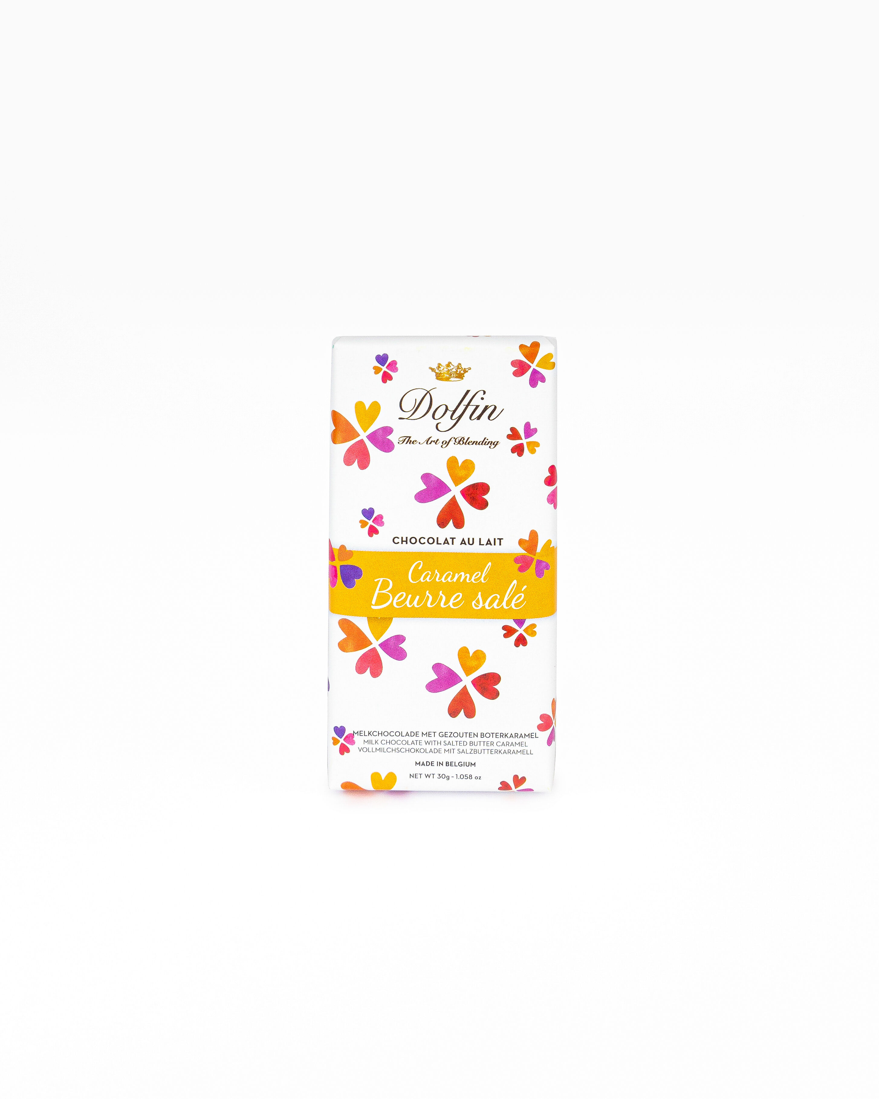 Tablette de Chocolat au Lait & caramel au beurre salé – 30 g - "Love"
