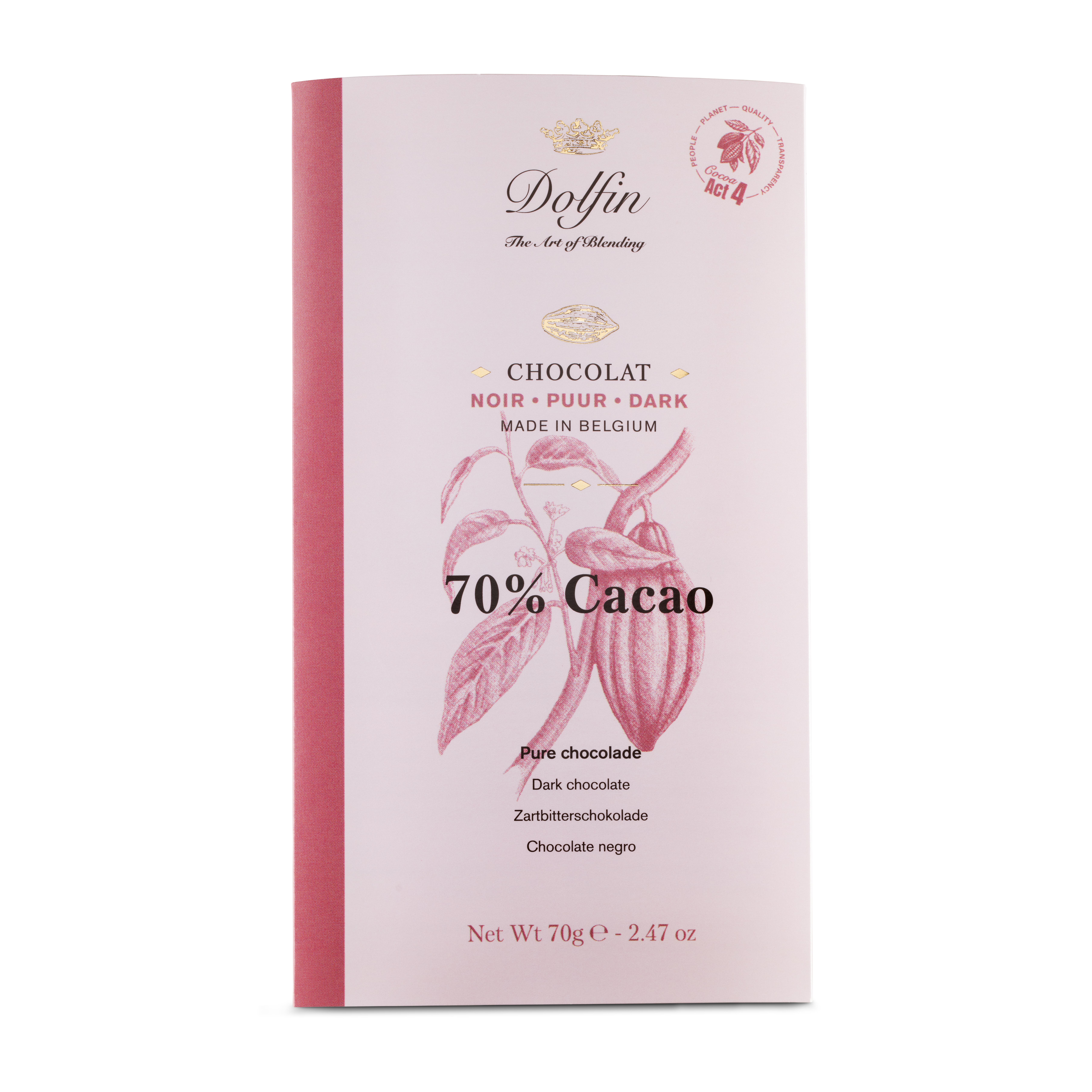 Tablette de Chocolat Noir 70% de cacao – 70 g