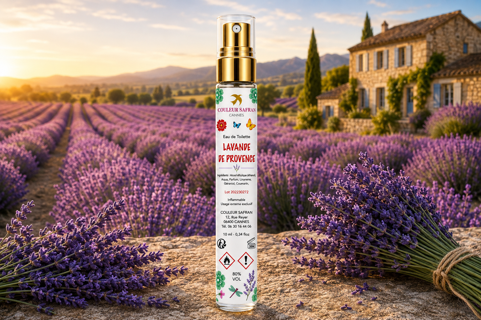 10ml Lavender Eau de Toilette Purse Spray, made in Grasse, France