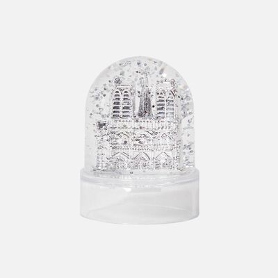 Mini snow globe Notre-Dame silver