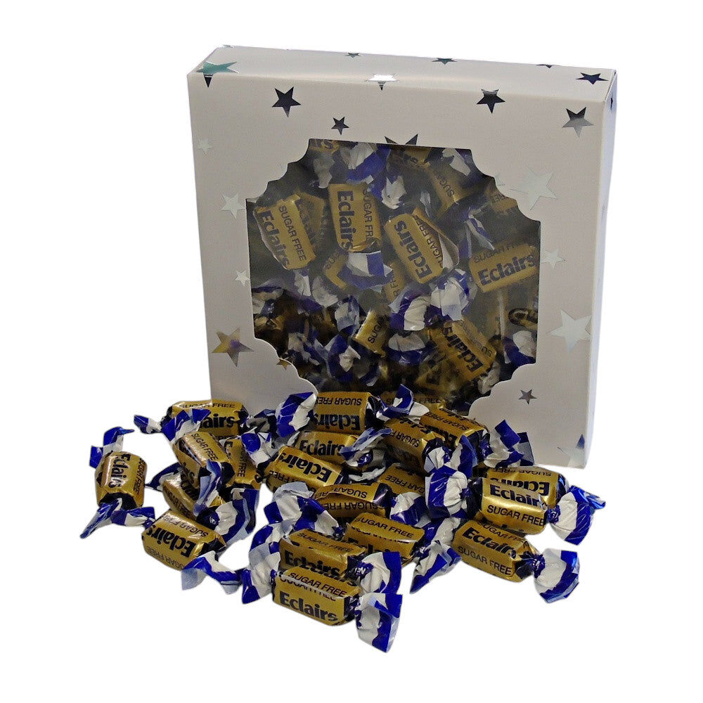 300g Square Window Pattern Box of Sugar Free Chocolate Eclairs