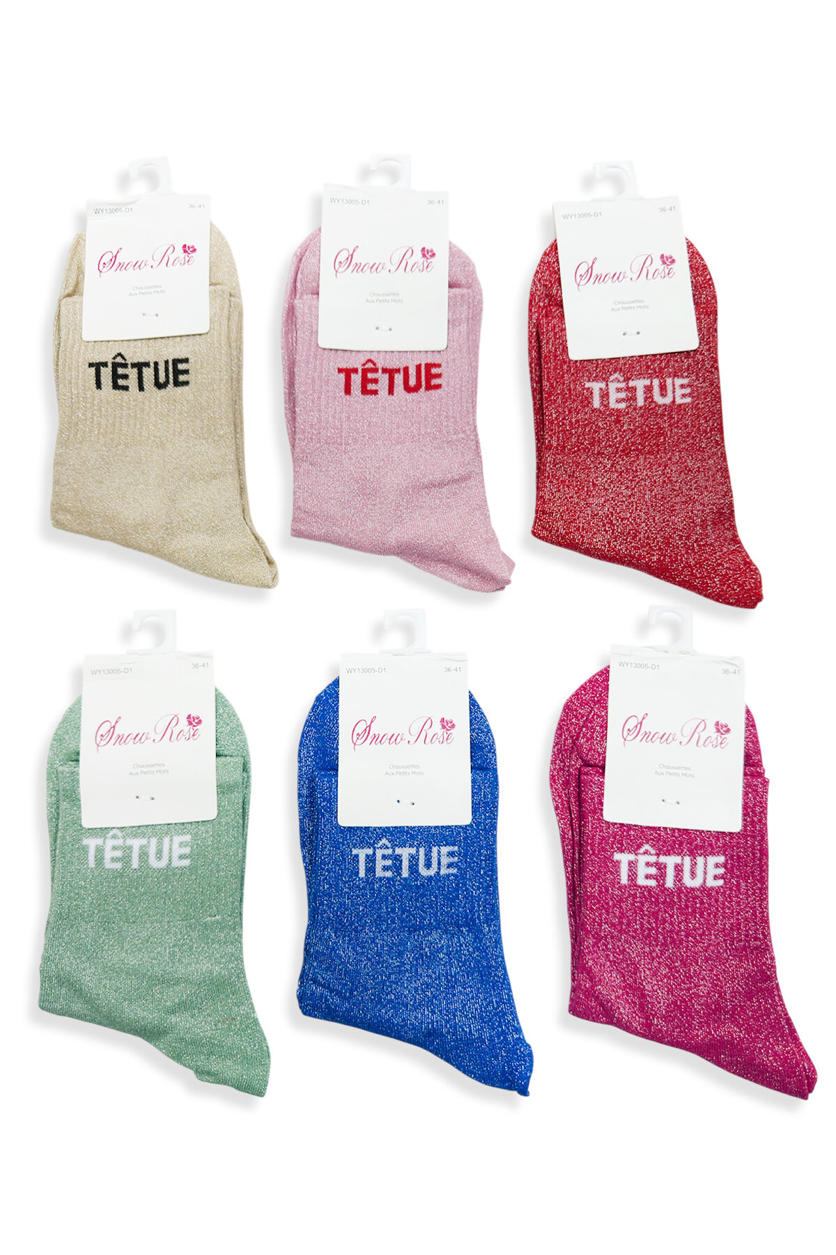 "STUBBORN" Glitter Socks