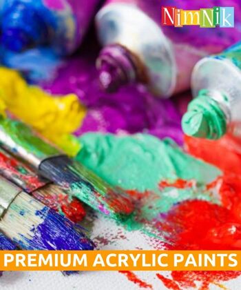 Ensemble de peinture acrylique pour enfants - 24 x 12 ml de peintures non toxiques 5