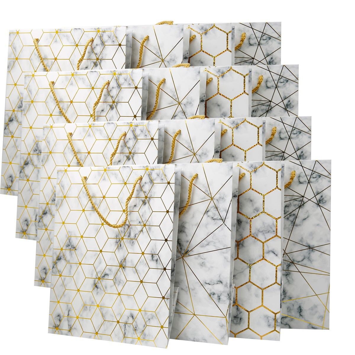 Sacchetti regalo grandi [confezione da 12] Sacchetti regalo in carta per feste 10x12.5x5in